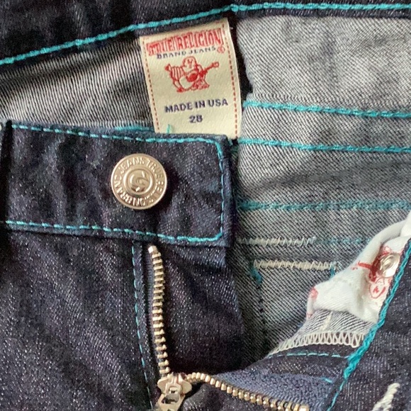 True Religion Dark Blue Skinny Jeans (Size 28) - Picture 3 of 4
